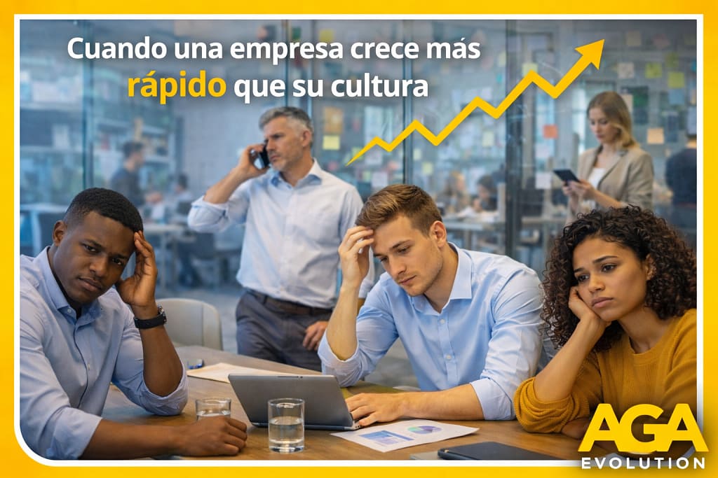 equipo desbordado por el crecimiento rápido de la empresa con falta de alineación cultural